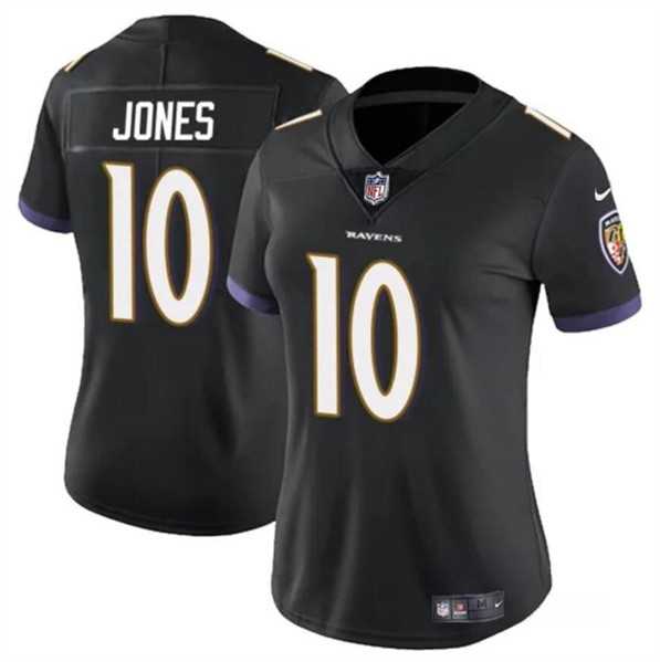 Womens Baltimore Ravens #10 Emory Jones Black Vapor Jersey Dzhi->women nfl jersey->Women Jersey